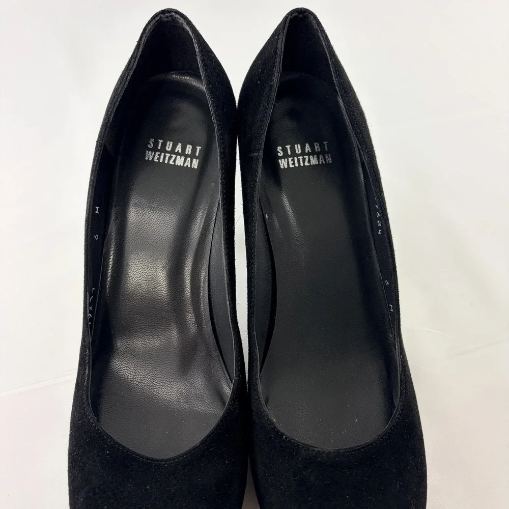 Stuart Weitzman‎ Black Suede Platform Pumps Womens 6M Classic Heels